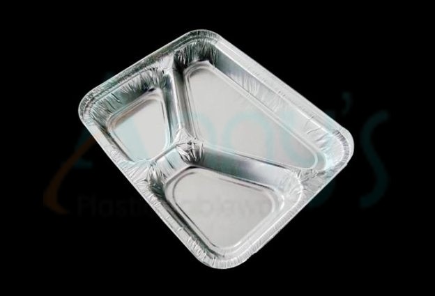 Disposable Aluminum 4 Compartment T.V Dinner Trays with Board Lid by Handi- Foil #4145L (250) 